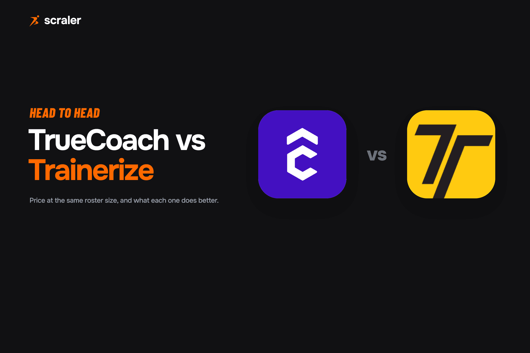 The TrueCoach and Trainerize app icons side by side, above the head to head comparison