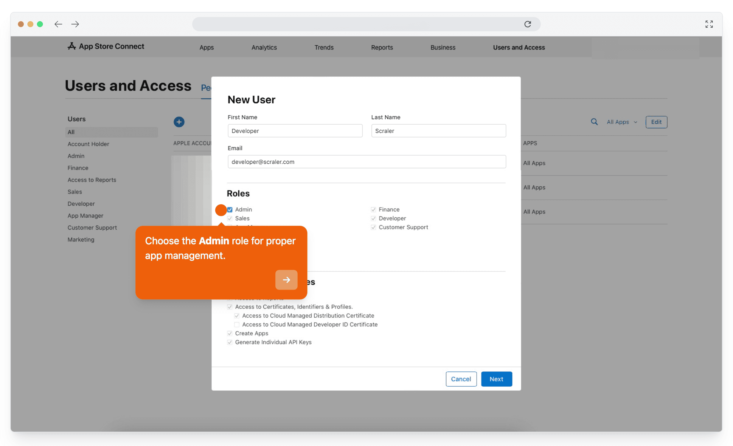 Admin checkbox