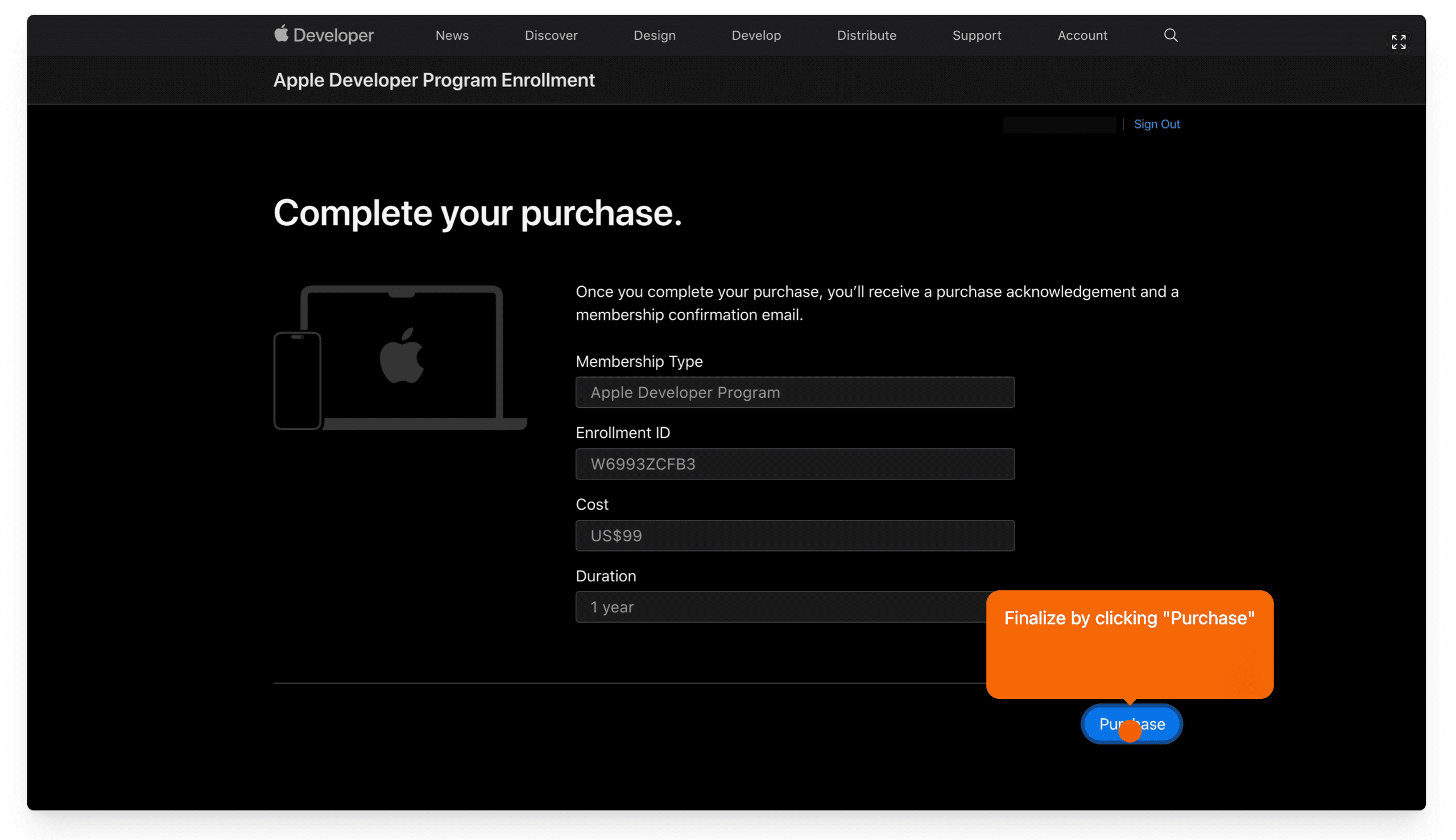 Purchase button