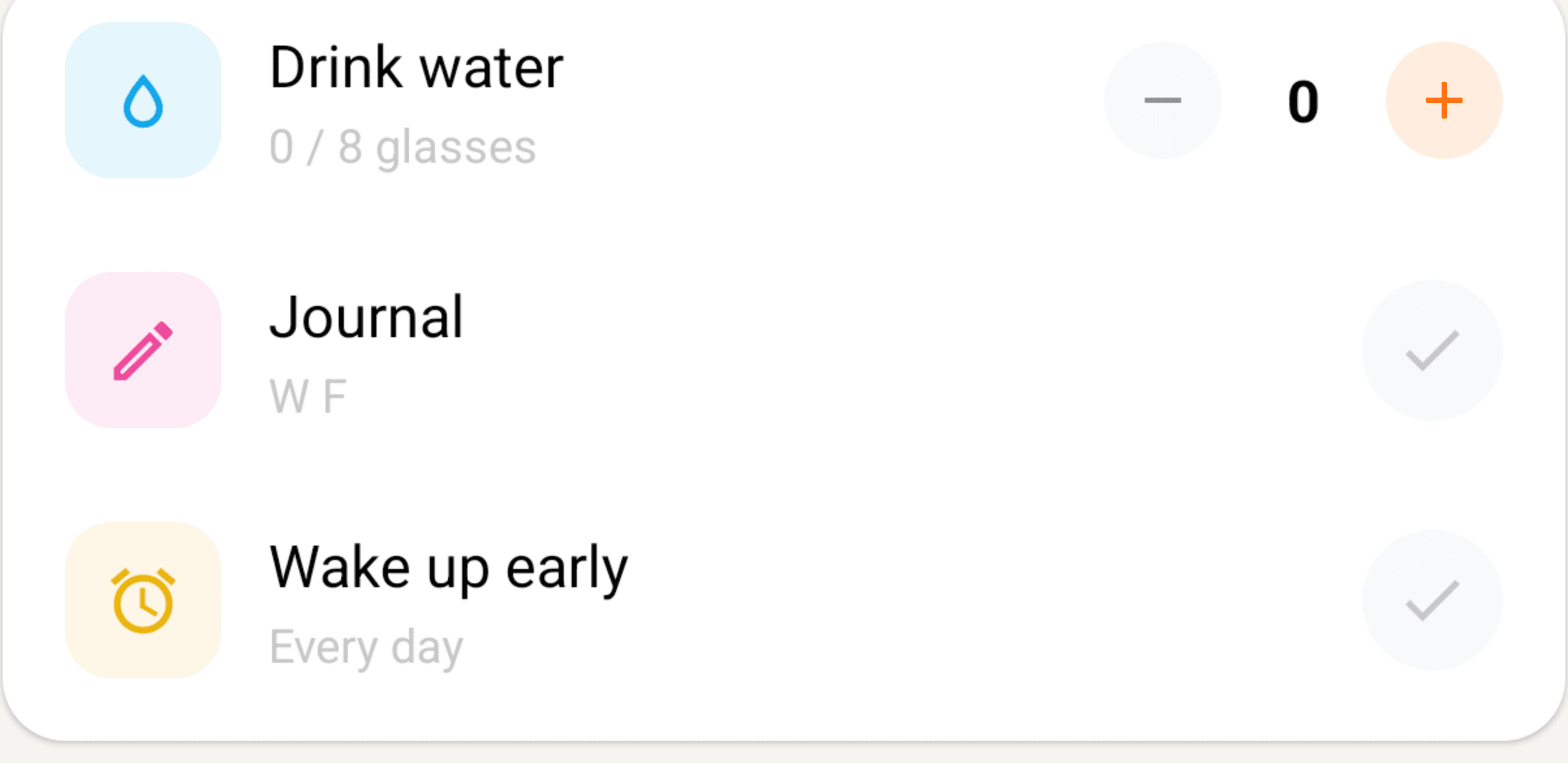 A client ticking off their assigned daily habits in the Scraler app