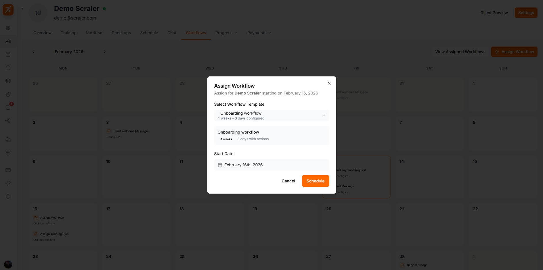 Assign workflow template