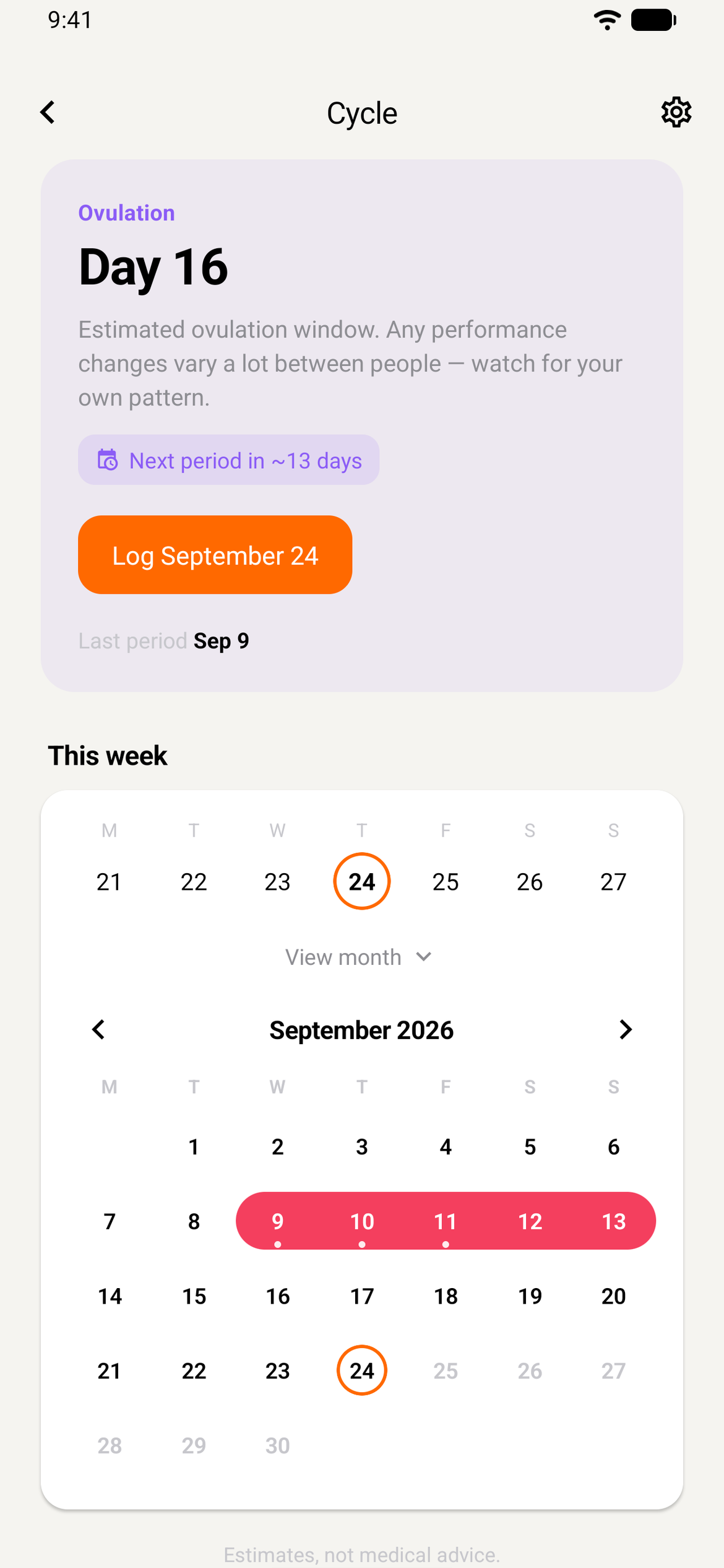 Client cycle tracker