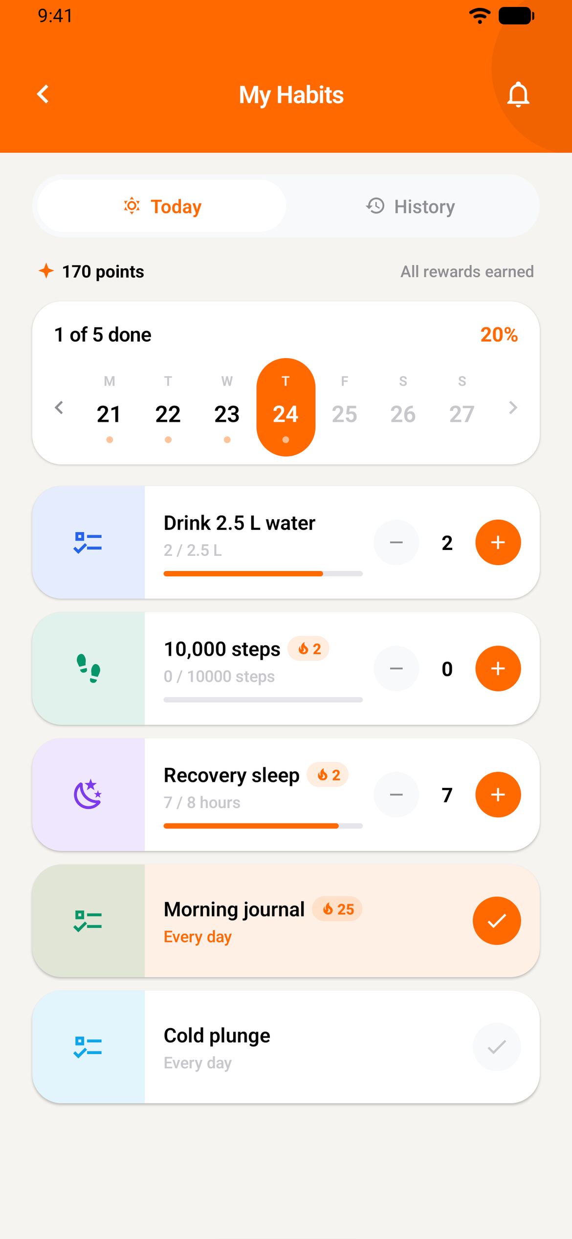 Client habits tracker