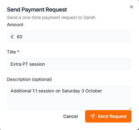 Sending a payment request