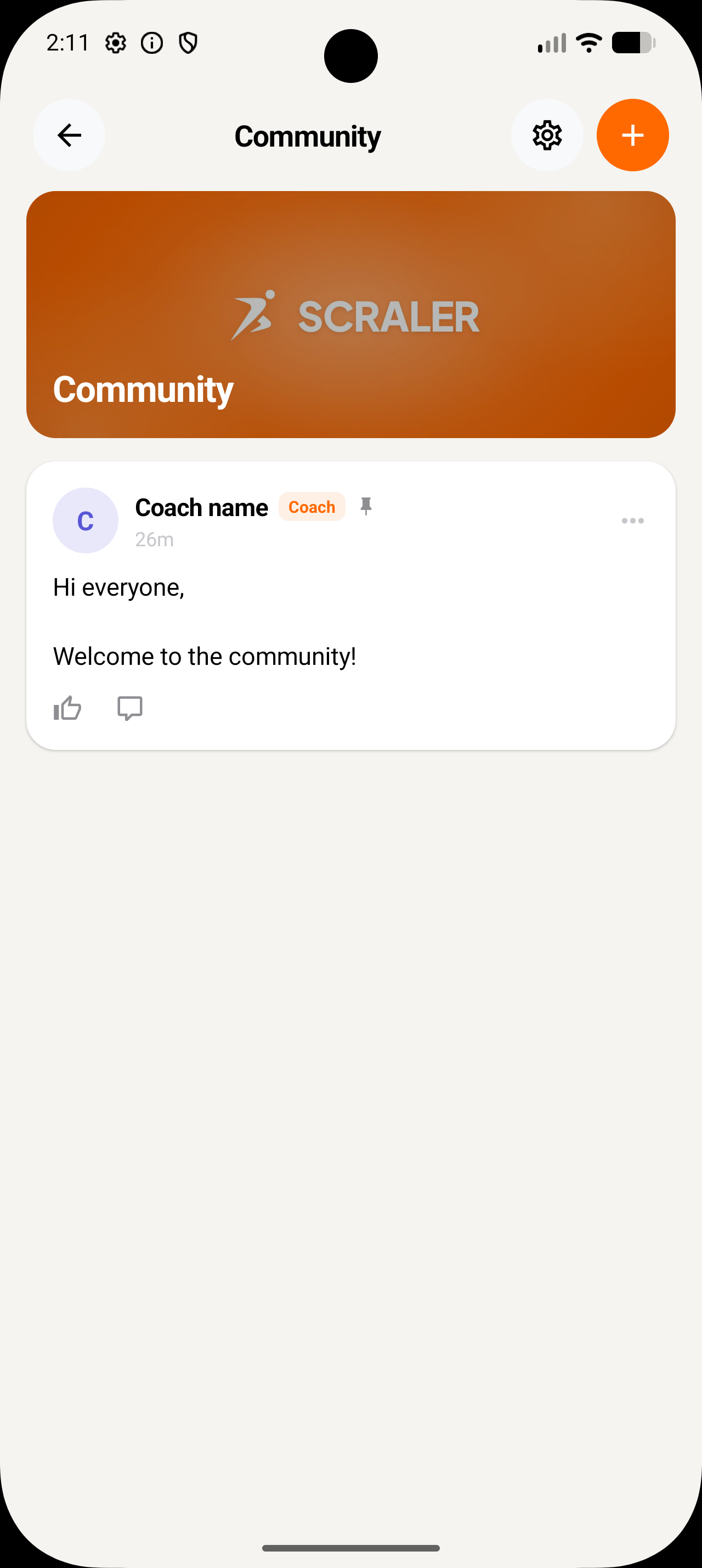 Community in the client app
