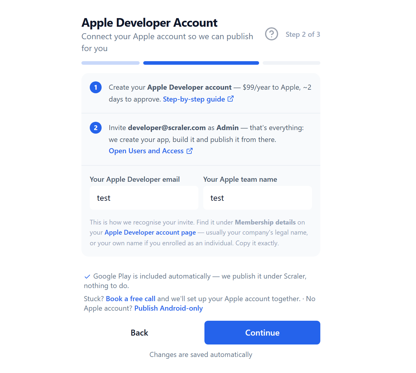 Step 2 — Apple Developer Account