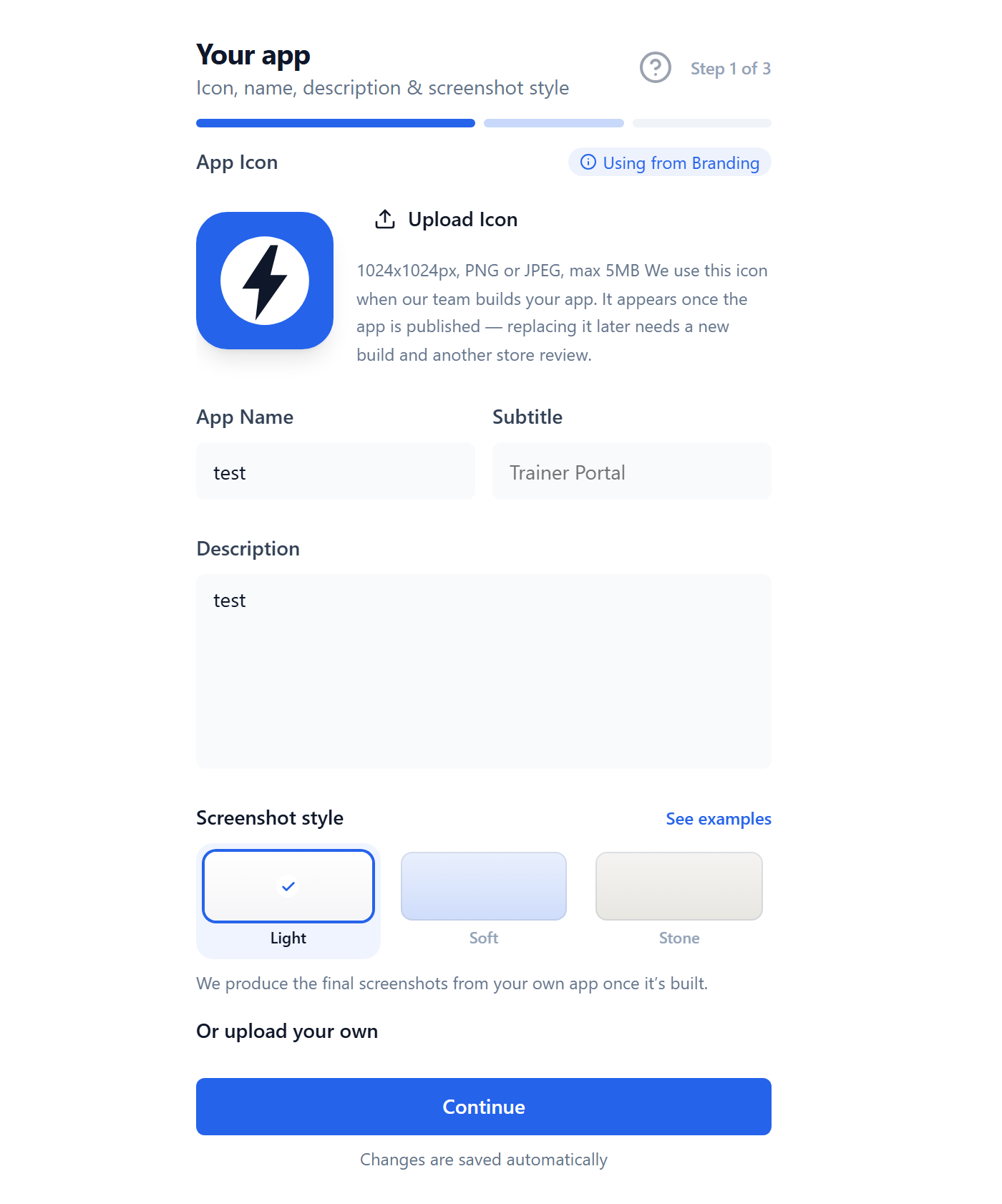 Step 1 — Your app