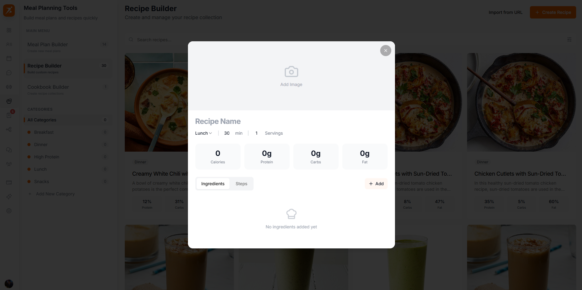 Recipe builder