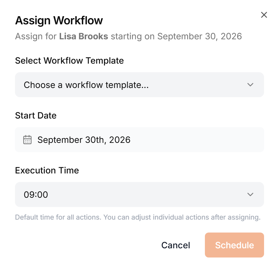 The Assign Workflow dialog