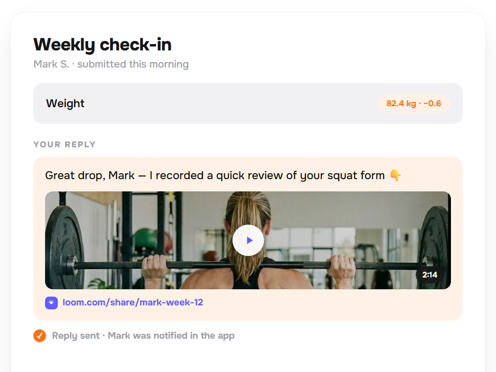 Reply directly to check-ins