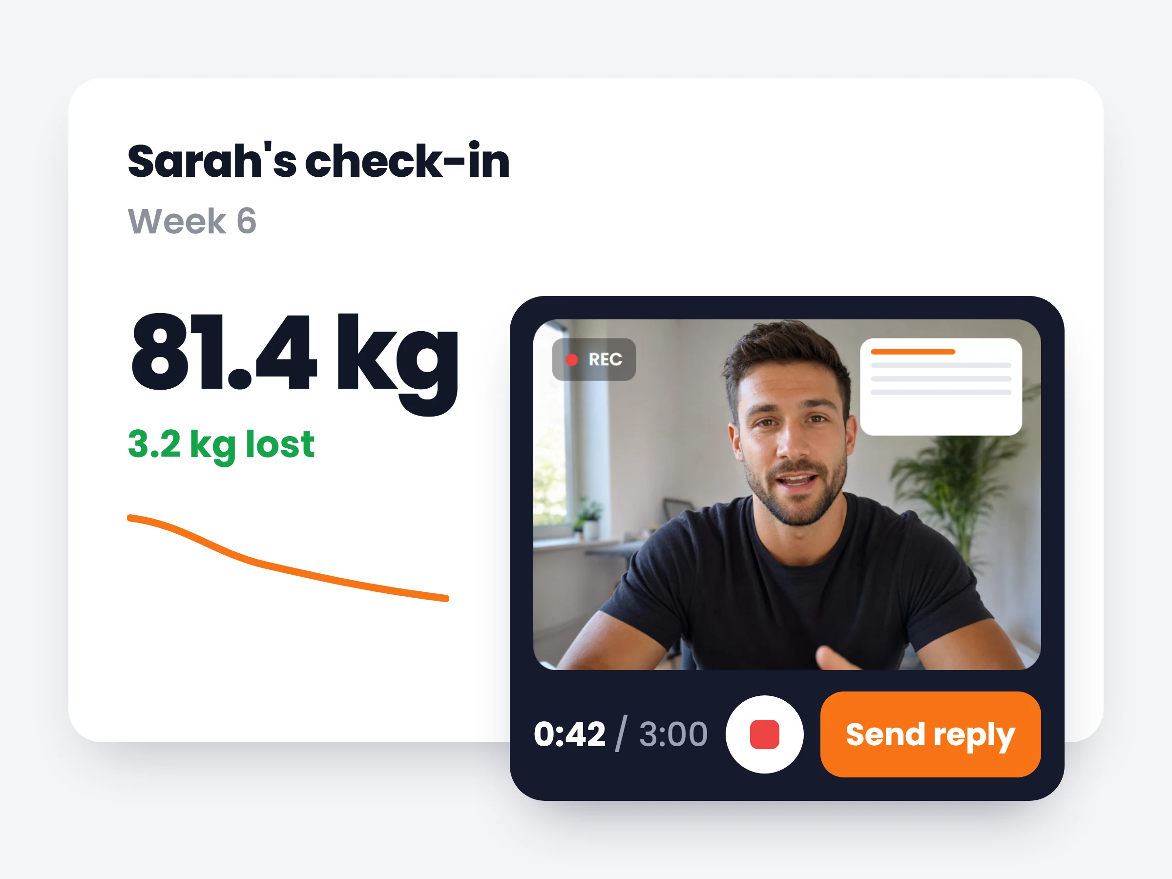 Record video replies on check-ins