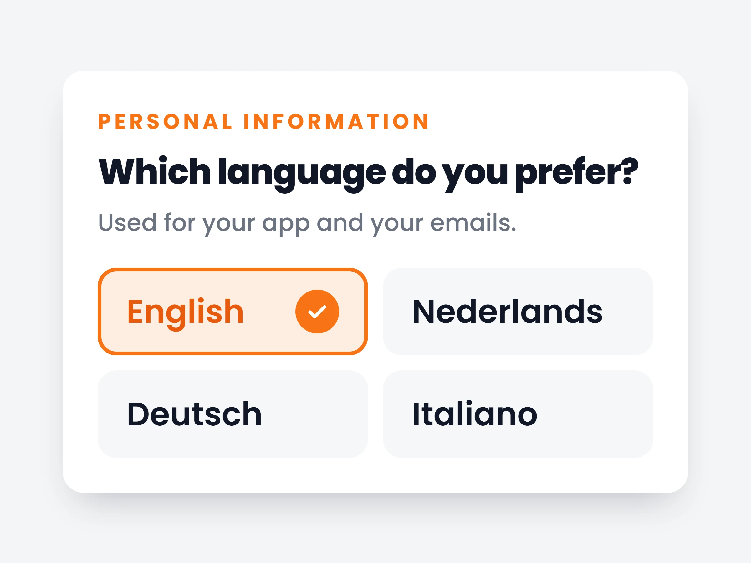 Preset client languages and translated emails