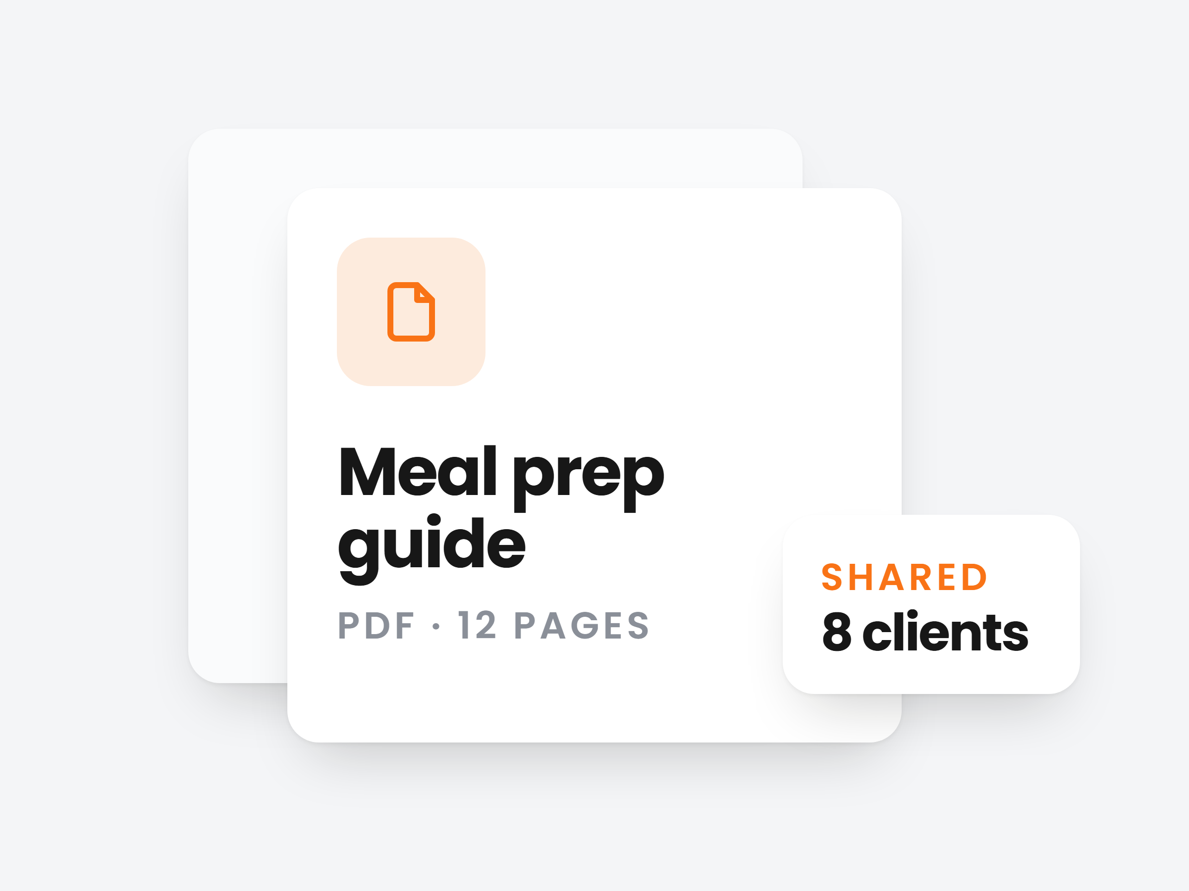 A meal prep guide shared with eight clients